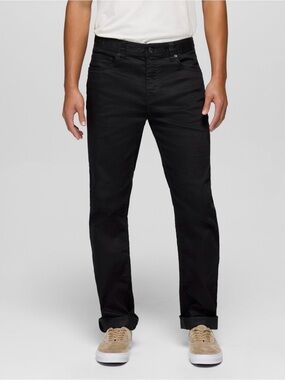 Prana Bridger Black Denim Straight Leg Jeans Mens 36x32 Slim Fit